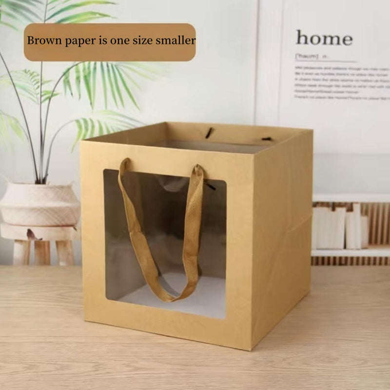 Christmas Cake Gift Bag Tote Open Window Flower Package Square Tote Bag
