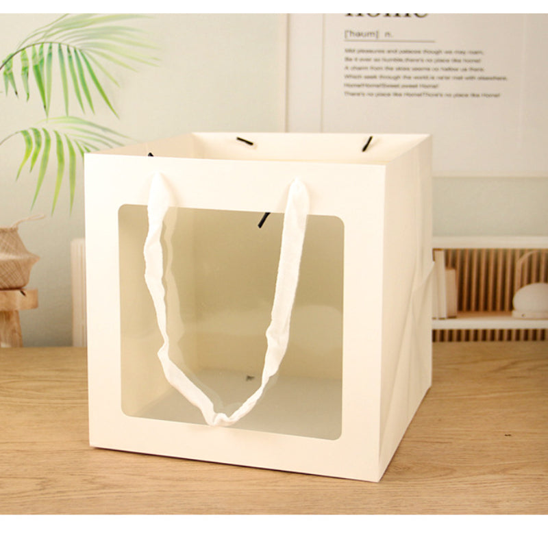 Christmas Cake Gift Bag Tote Open Window Flower Package Square Tote Bag