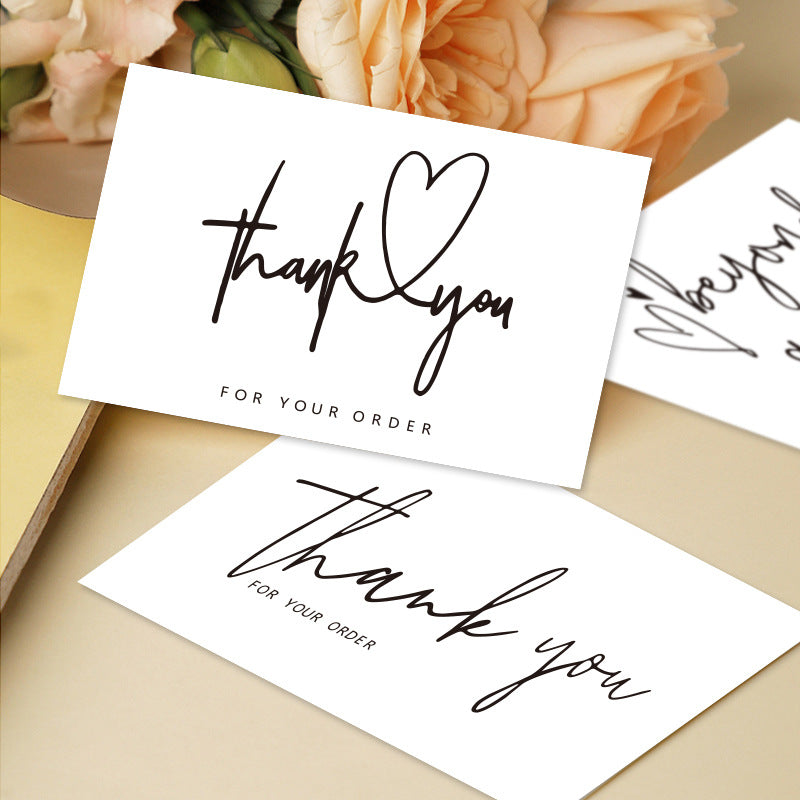 50pcs Thank You Card Gift Packaging Coated Paper Card
