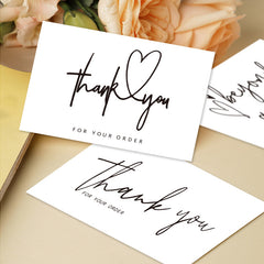 50pcs Thank You Card Gift Packaging Coated Paper Card