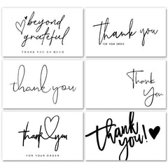 50pcs Thank You Card Gift Packaging Coated Paper Card