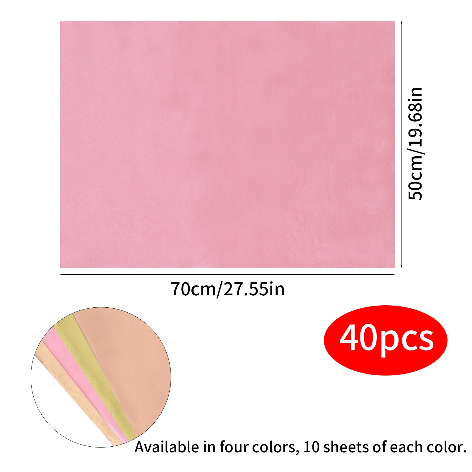 40pcs Metallic Gift Wrapping Paper for Weddings Birthday Parties D