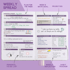 Starry Sky Pattern A5 Plan Book + 6 Stickers No Date Month Week