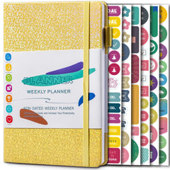 Starry Sky Pattern A5 Plan Book + 6 Stickers No Date Month Week