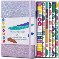 Starry Sky Pattern A5 Plan Book + 6 Stickers No Date Month Week