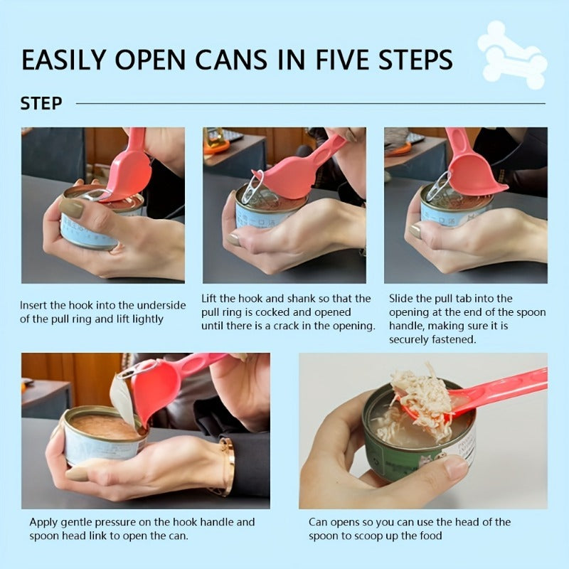 Pet Can Opener Spoon Multifunctional Plastic Cat Food Spoon