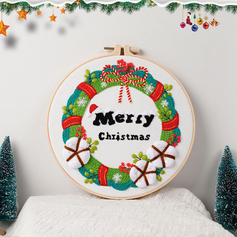 Christmas Series Embroidery Starter Kit for Beginners - Home Decor Kit