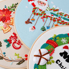 Christmas Series Embroidery Starter Kit for Beginners - Home Decor Kit