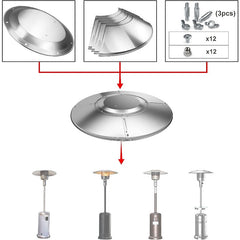 Aluminum Heater Top Reflector for Outdoor Propane Patio Heaters