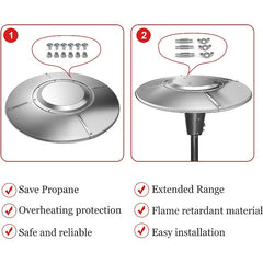 Aluminum Heater Top Reflector for Outdoor Propane Patio Heaters