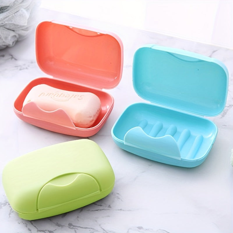 Waterproof Travel Soap Box with Cover and Lock Portable Soap Storage Tray