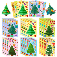 6pcs Christmas Tree Face Changing Stickers for DIY Christmas Parties
