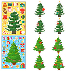 6pcs Christmas Tree Face Changing Stickers for DIY Christmas Parties