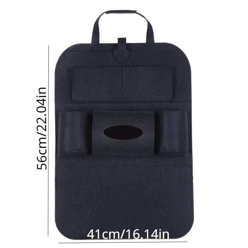 2pcs Car Back Seat Storage Bag Organizer Trunk Elastic Felt Storage Bag 6 Pocket