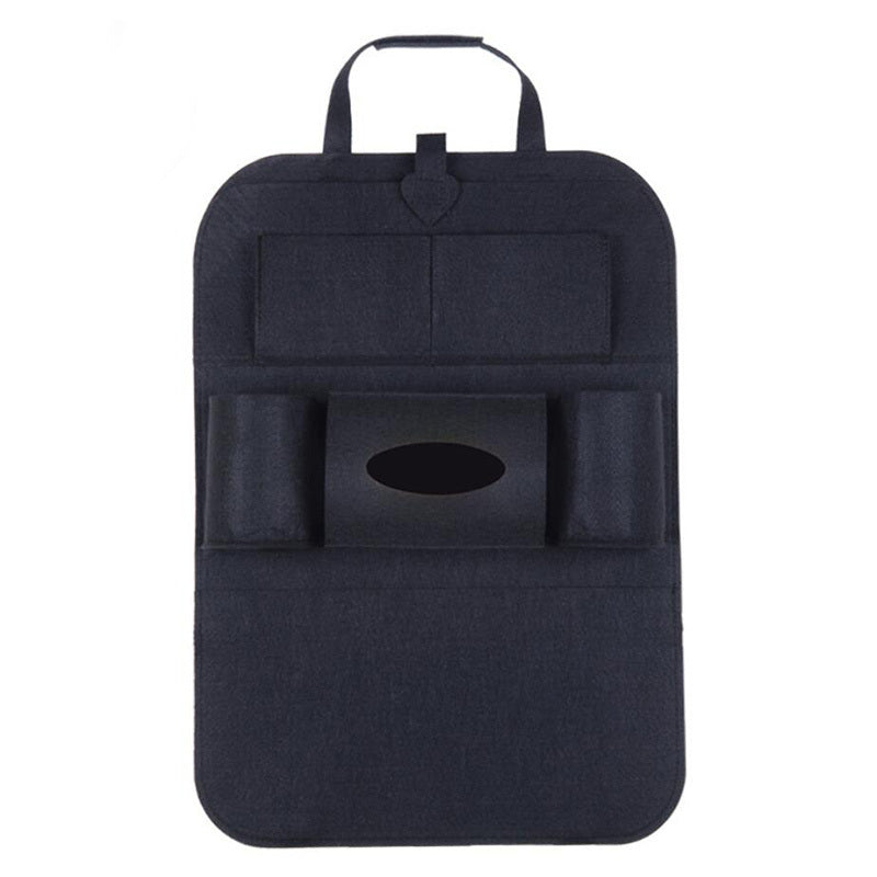 2pcs Car Back Seat Storage Bag Organizer Trunk Elastic Felt Storage Bag 6 Pocket