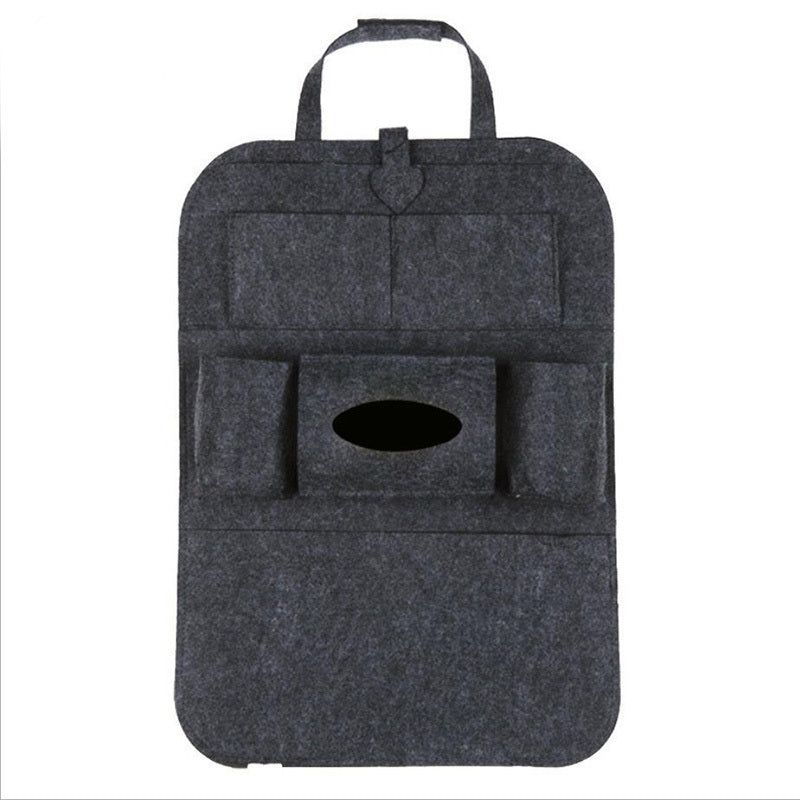 2pcs Car Back Seat Storage Bag Organizer Trunk Elastic Felt Storage Bag 6 Pocket