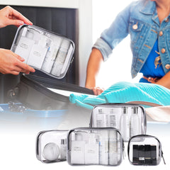 4 Pcs Clear Toiletry Bags Portable Waterproof Travel Pouch Makeup Bags
