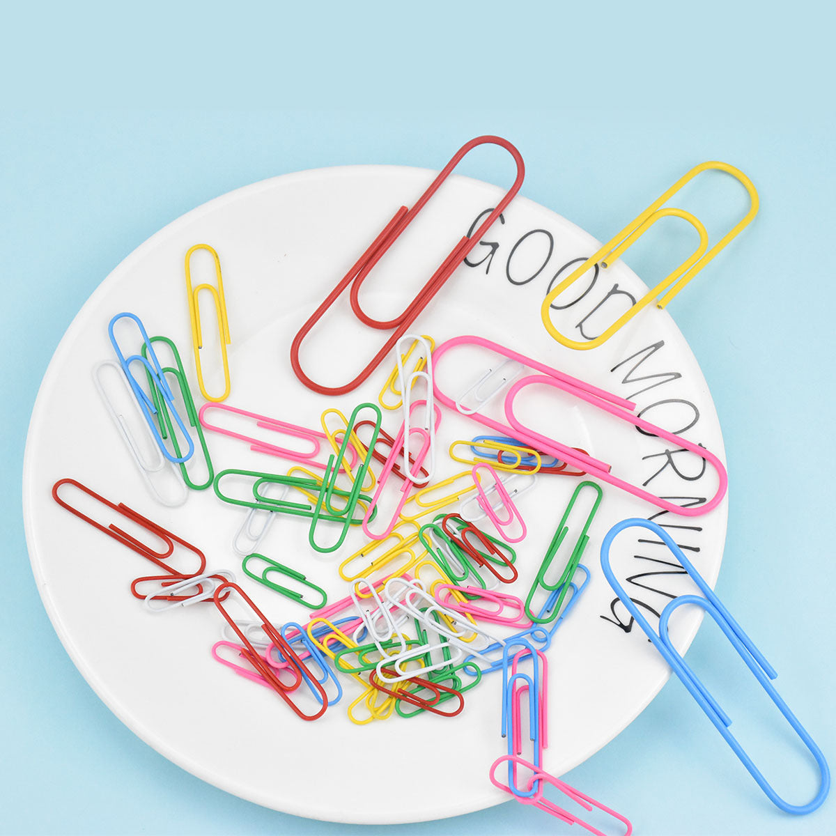 Coloured Paper Clips Set 250pcs Plastic Coated Small Large 28mm 50mm 100mm