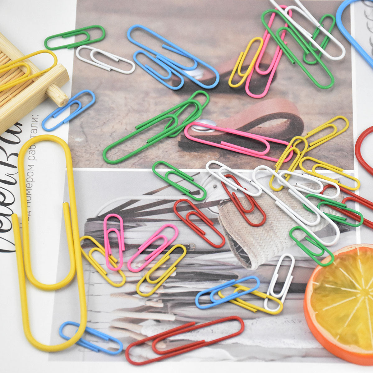 250pcs Coloured Paper Clips Set - Small & Large Clip 28mm 50mm 100mm
