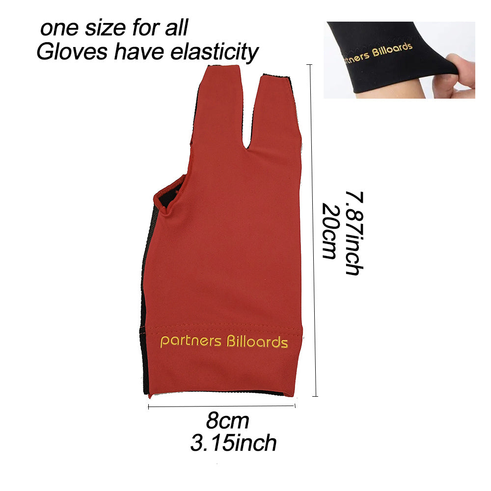 2pcs High Elastic 3 Fingers Billiard Gloves For Left Hands