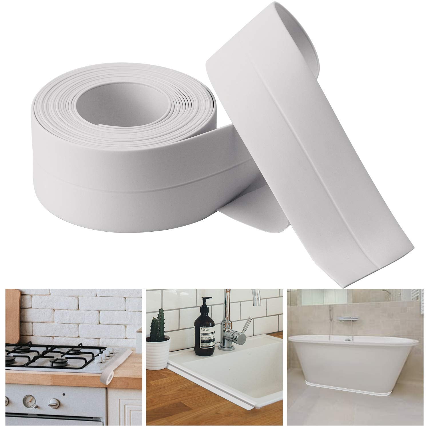 PVC Self Adhesive Caulk Tape Sealant Strip for Bath and Kitchen