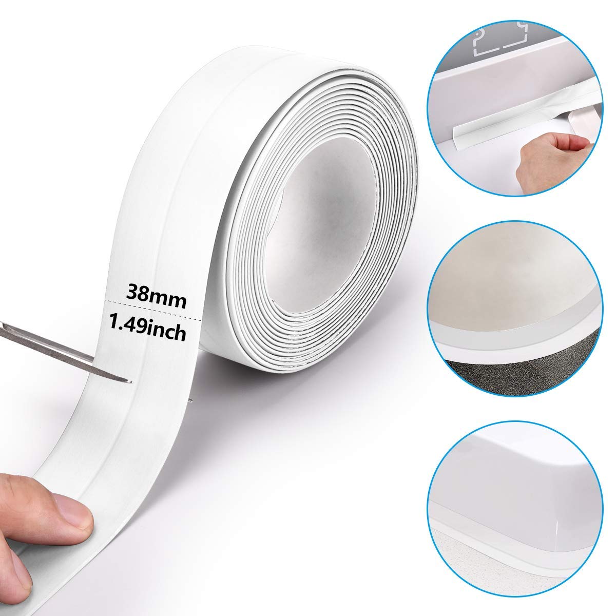 PVC Self Adhesive Caulk Tape Sealant Strip for Bath and Kitchen