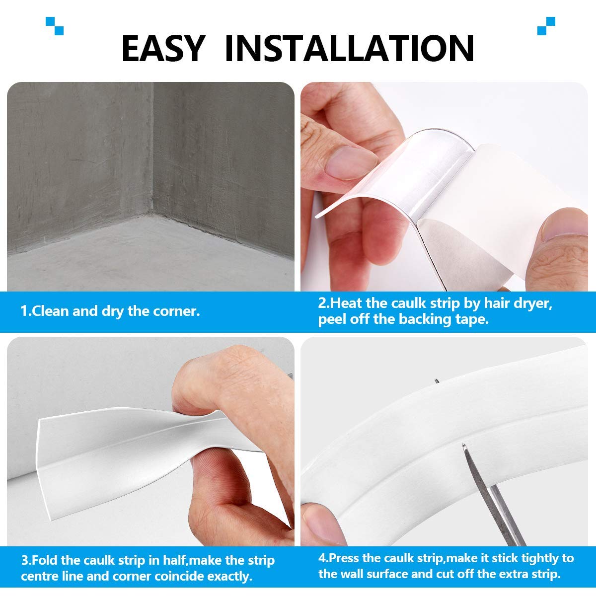 PVC Self Adhesive Caulk Tape Sealant Strip for Bath and Kitchen