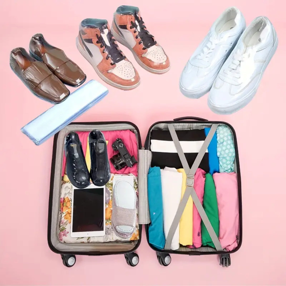 50pcs Heat Shrink Film Dust Moisture Proof Shoe Book Packaging Transparent Film