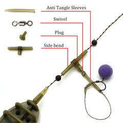 15pcs Anti Tangle Soft Tube With Swivel Ring for Carp Fishing Tackle