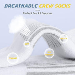 5 Pairs Men's Basketball Crew Socks for Autumn/Winter