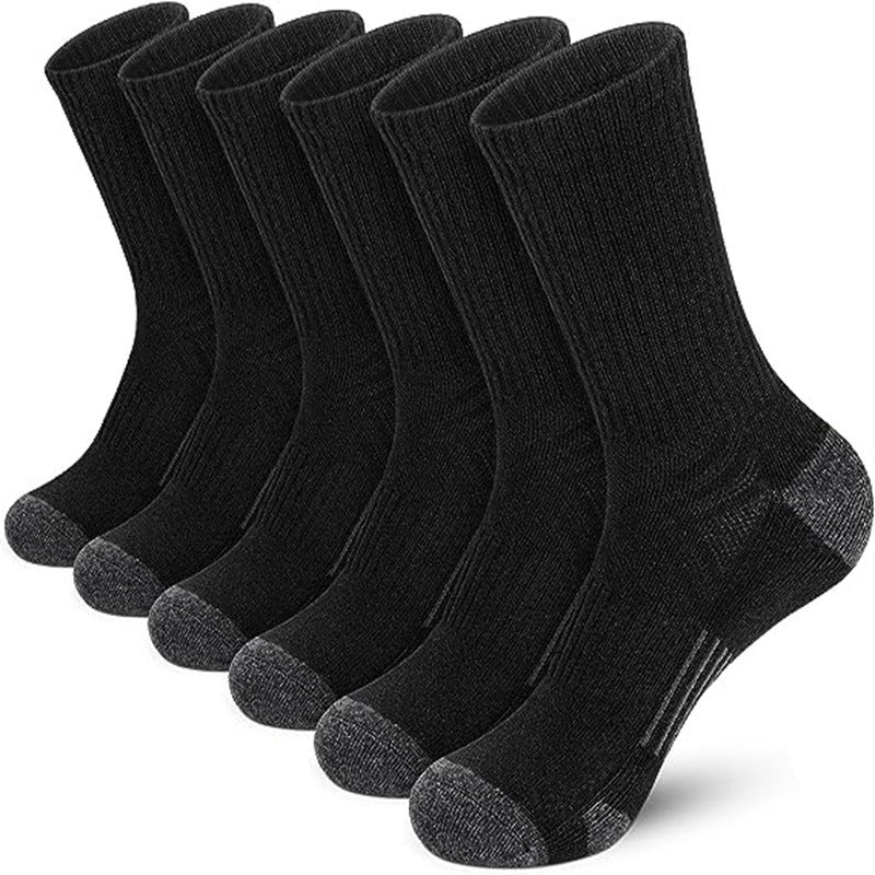 5 Pairs Men's Basketball Crew Socks for Autumn/Winter