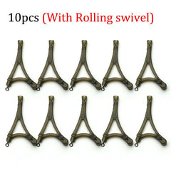 10pcs Anti Tangle Connectors Swivel Ring Fishing Rigs Tackle