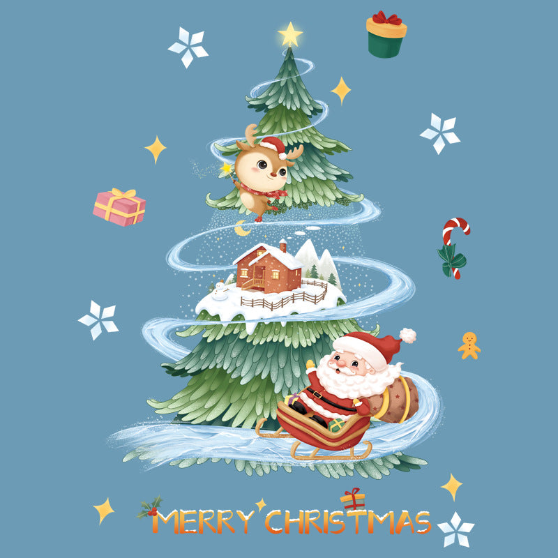 Christmas Window Stickers Gift Tree Snowflakes Removable Waterproof PVC Stickers