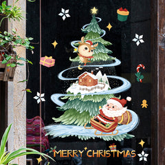 Christmas Window Stickers Gift Tree Snowflakes Removable Waterproof PVC Stickers