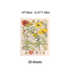 20pcs Large Wildflowers Paper Stickers DIY Arts Crafts Stationery Decoration