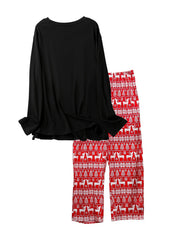  Colorblock Graphic Pajama Set