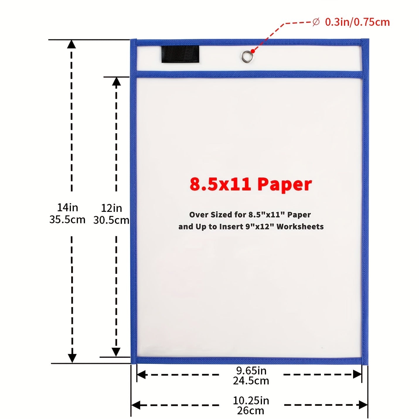 Oversized Dry Erase Pockets with Rings - Clear Plastic Sheet Protectors