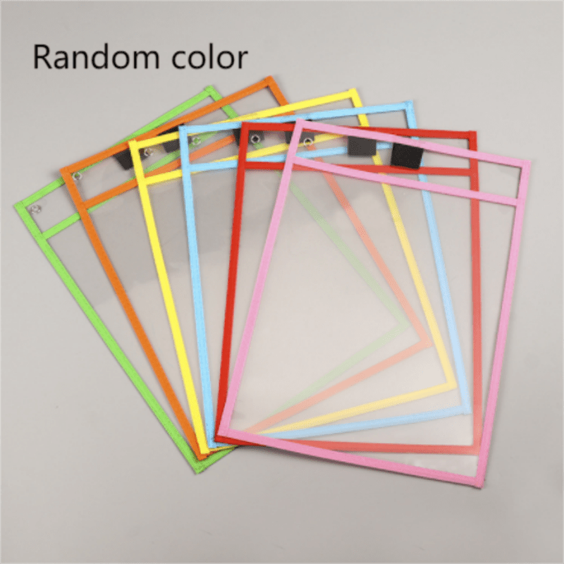 Oversized Dry Erase Pockets with Rings - Clear Plastic Sheet Protectors