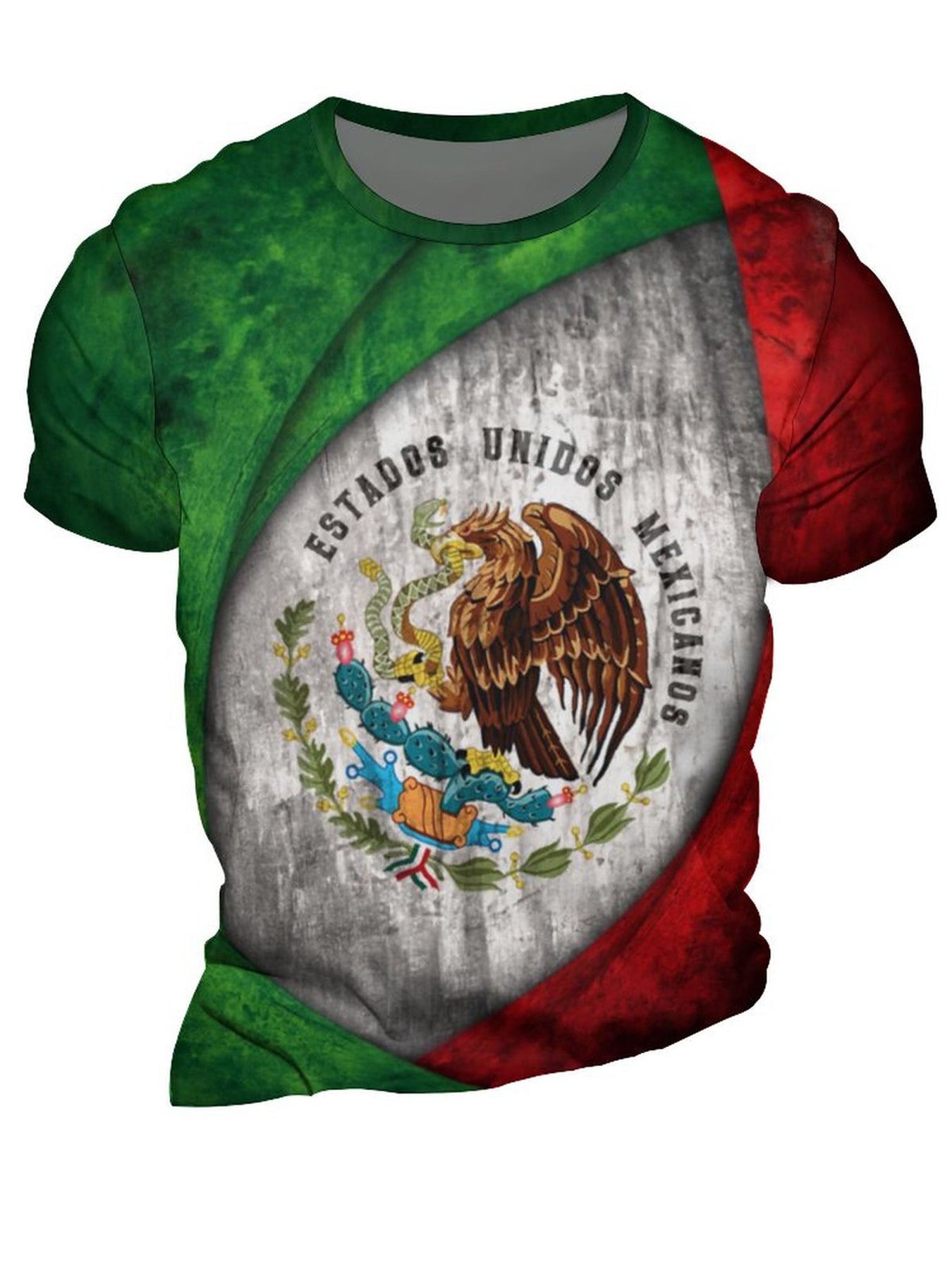 Mexican Elements Inspired 3D Digital Pattern Print Men's Graphic T shirt