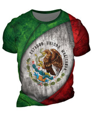 Mexican Elements Inspired 3D Digital Pattern Print Men's Graphic T shirt