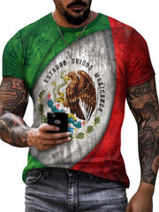 Mexican Elements Inspired 3D Digital Pattern Print Men's Graphic T shirt