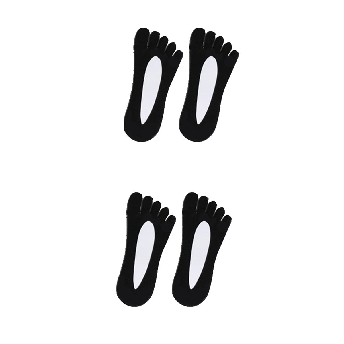 Women's No Show Boat Socks 4 Pairs Five Toe Sweat Absorption Thin Socks