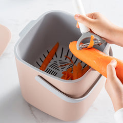 Food Waste Basket Bin With Handle