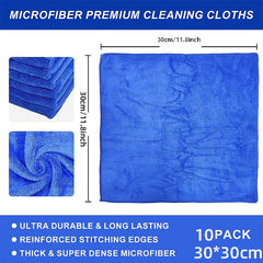 10pcs Soft Microfiber Towels Washcloths Highly Absorbent Cleaning Cloth