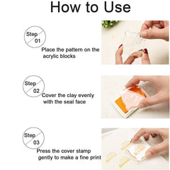 3pcs Clear Acrylic Stamp Block Kit With Grid Lines for Perfect Stamped Images