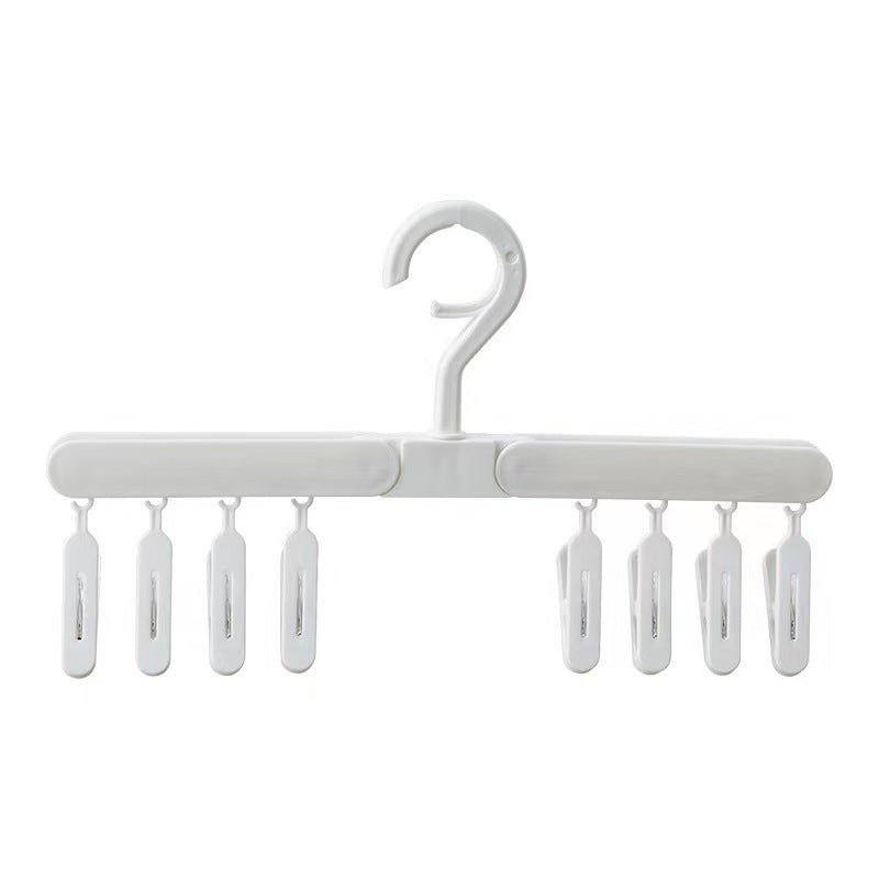Foldable 8 Clip Sock Holder Baby Clothes Windproof Hat Wardrobe Storage Rack