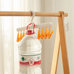 Foldable 8 Clip Sock Holder Baby Clothes Windproof Hat Wardrobe Storage Rack