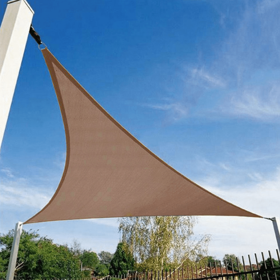 Khaki Triangle Shade Sail Sun Shelter Waterproof Awning