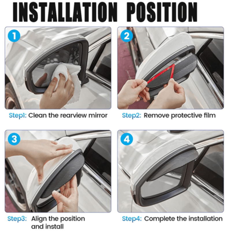2pcs Rearview Mirror Rain Shield Cover Car Sun Snow Guard