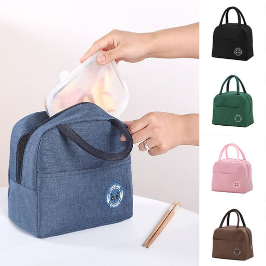 Insulated Canvas Lunch Bag Portable Food Storage Outdoor Picnic Tote